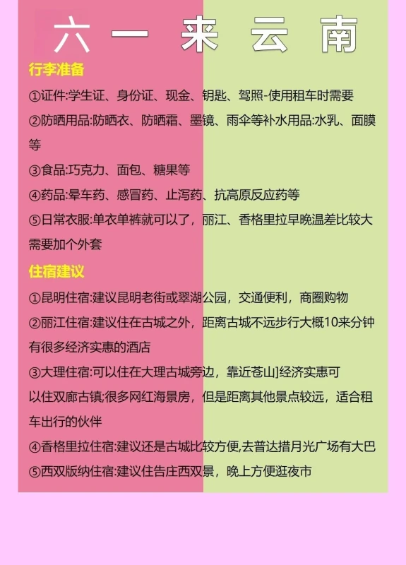 假期约同学去云南旅游攻略