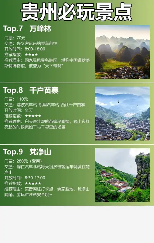 贵州旅游攻略送给要去贵州旅游的同学们