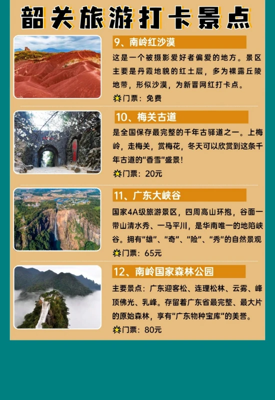 大学生去韶关旅游哪些地方好玩