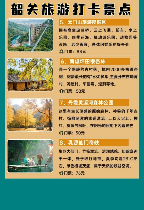 大学生去韶关旅游哪些地方好玩